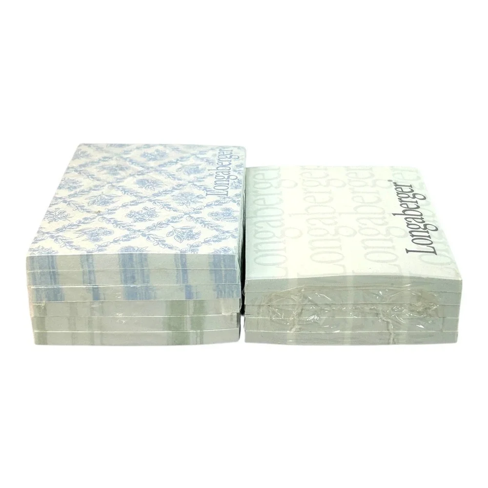 Longaberger Sticky Note Pads Sets Floral & Logo Style New In Package Lot of 2